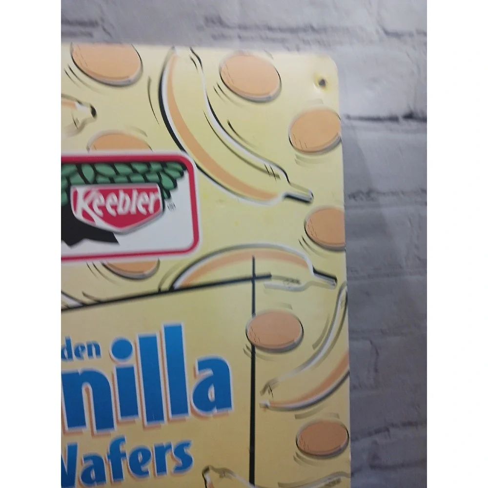 VTG Keebler Store Display Sign Banana Pudding & Club Crackers Double Sided 13x25